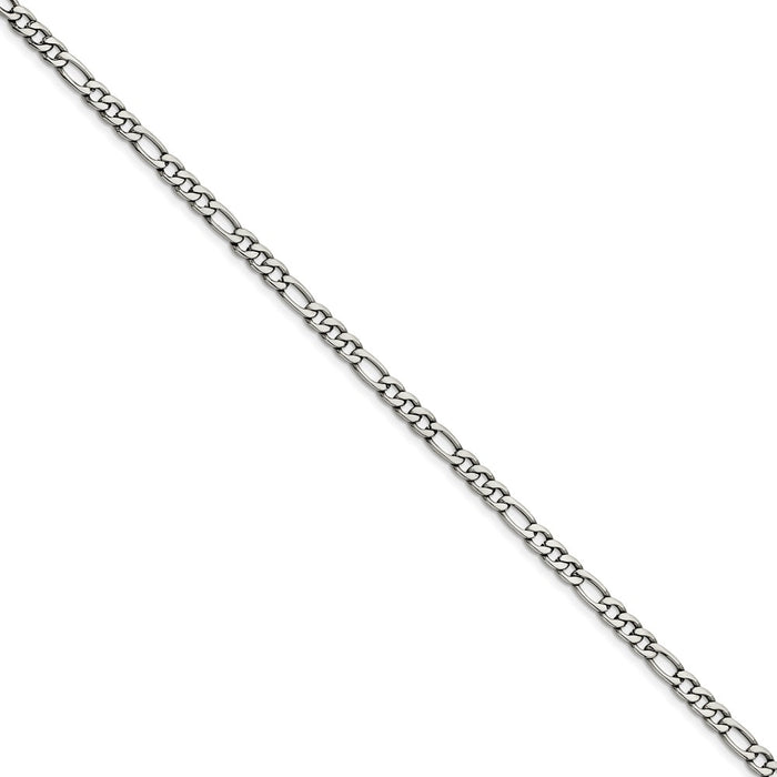 Chisel Brand Jewelry, Stainless Steel 5.30mm 7in Figaro Chain