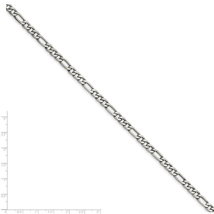 Chisel Brand Jewelry, Stainless Steel 6.30mm 8in Figaro Chain
