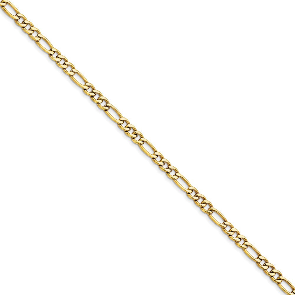 Chisel Brand Jewelry, Stainless Steel IP Yellow-plated 6.30mm 8in Figaro Chain