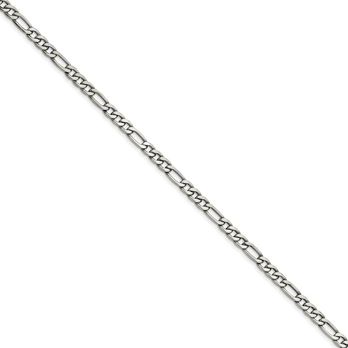 Chisel Brand Jewelry, Stainless Steel 6.30mm 8in Figaro Chain