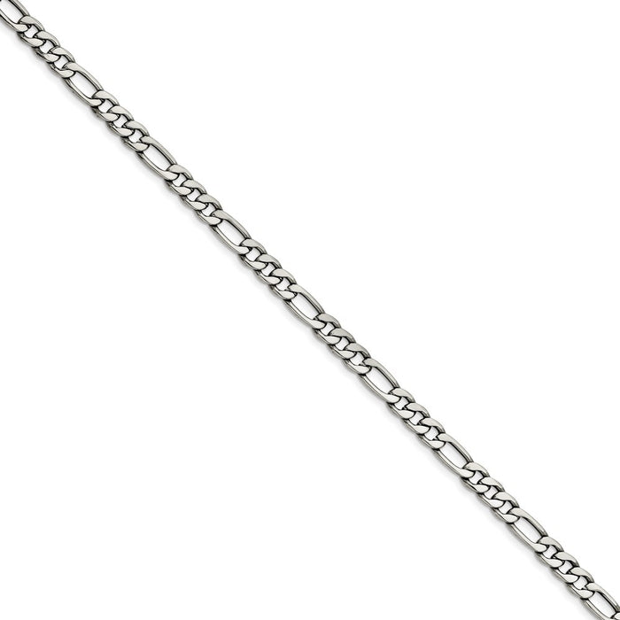 Chisel Brand Jewelry, Stainless Steel 6.75mm 8in Figaro Chain