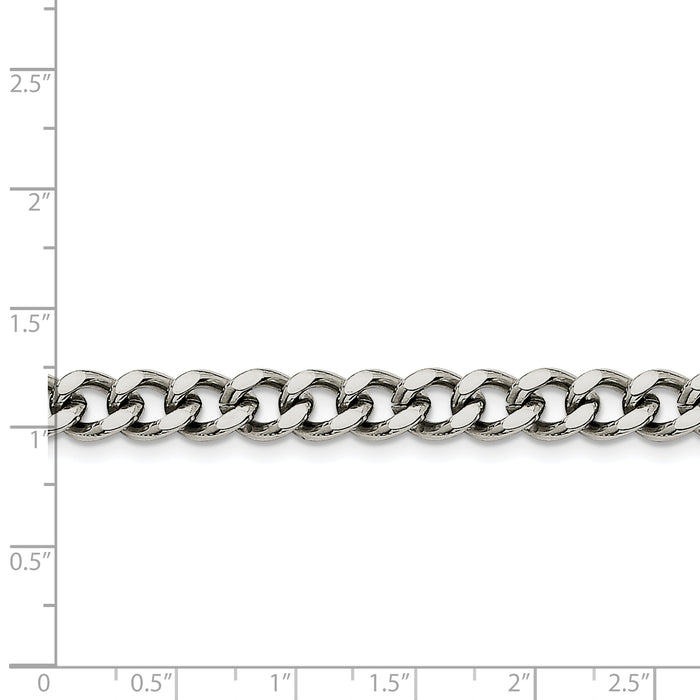 Chisel Brand Jewelry, Stainless Steel 7.5mm 8in Curb Chain
