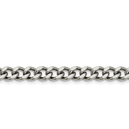 Chisel Brand Jewelry, Stainless Steel 7.5mm 8in Curb Chain