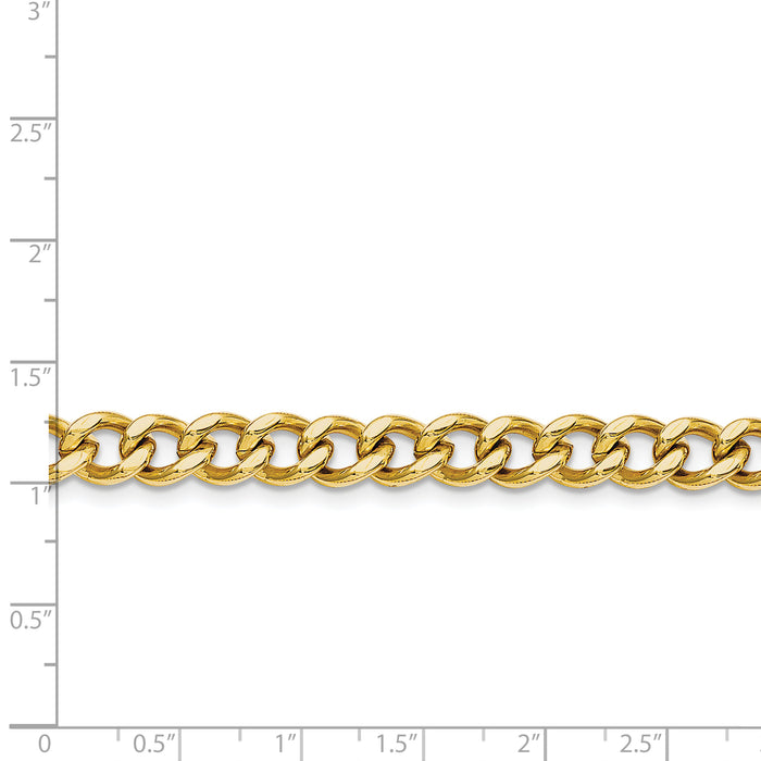 Chisel Brand Jewelry, Stainless Steel IP Gold-plated 7.5mm 8in Curb Chain