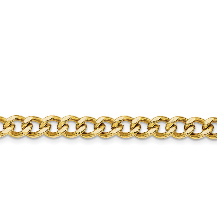 Chisel Brand Jewelry, Stainless Steel IP Gold-plated 7.5mm 8in Curb Chain