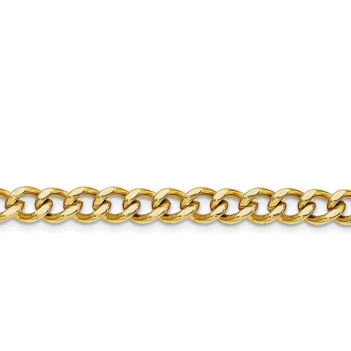 Chisel Brand Jewelry, Stainless Steel IP Gold-plated 7.5mm 8in Curb Chain