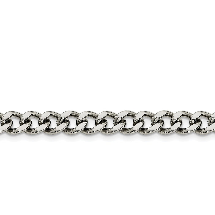 Chisel Brand Jewelry, Stainless Steel 7.5mm 8in Curb Chain