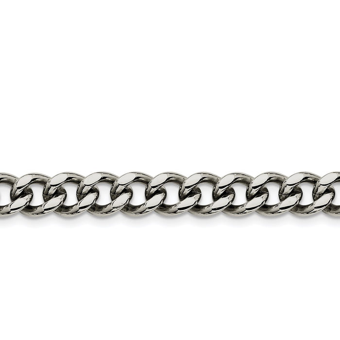 Chisel Brand Jewelry, Stainless Steel 9.5mm 7.75in Curb Chain