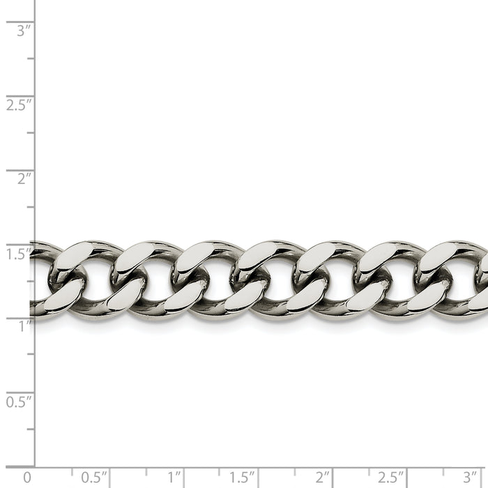 Chisel Brand Jewelry, Stainless Steel 13.75mm 8.5in Curb Chain