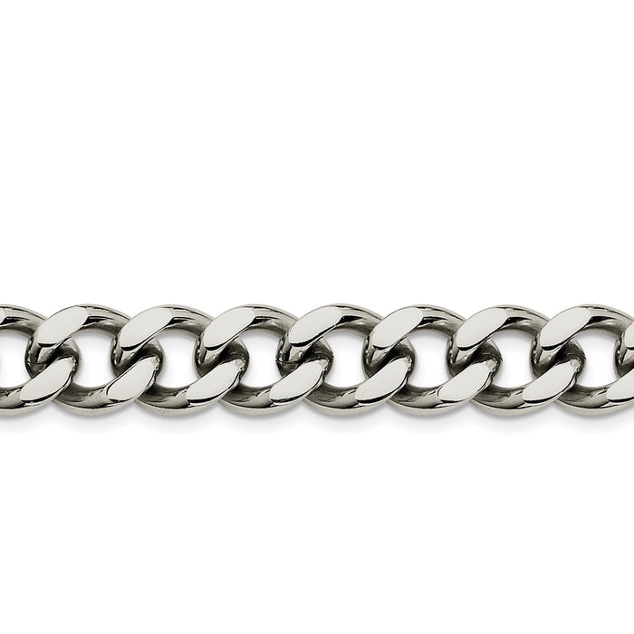 Chisel Brand Jewelry, Stainless Steel 13.75mm 8.5in Curb Chain