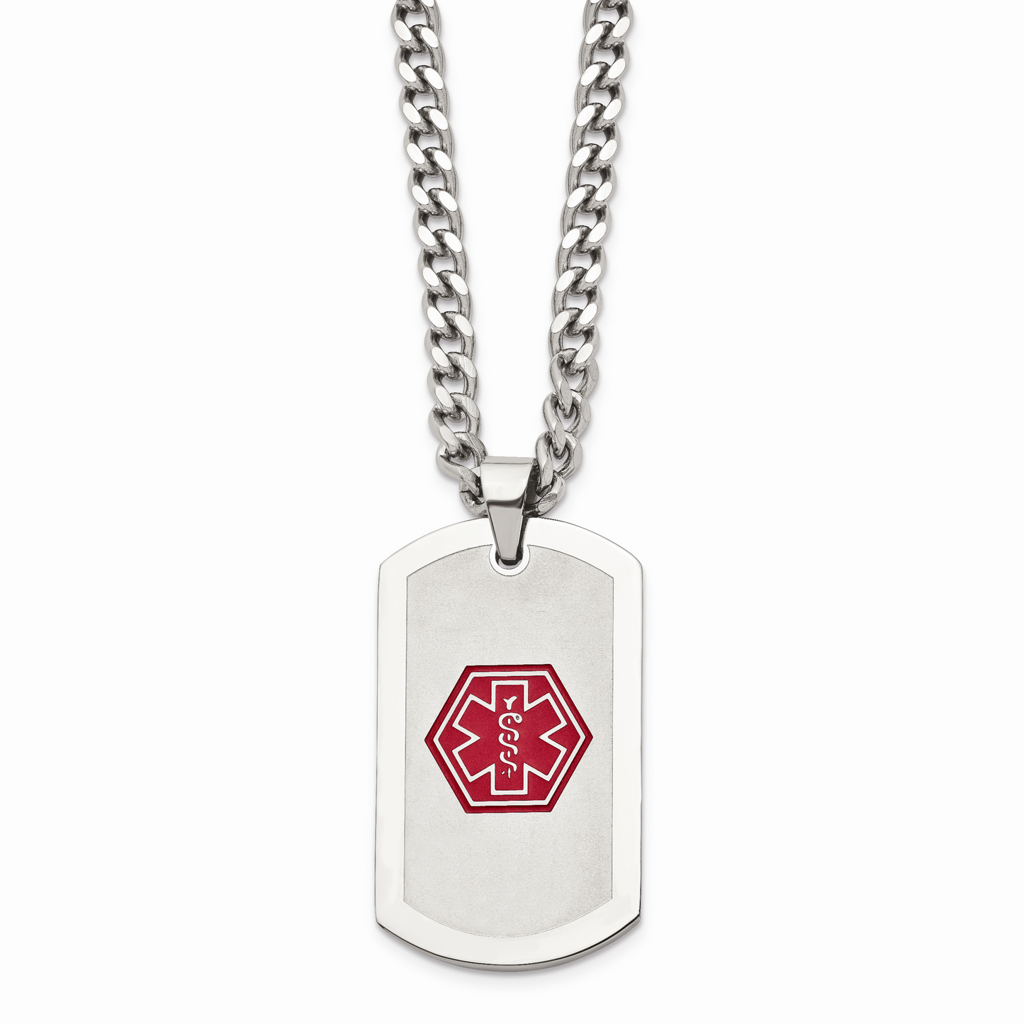 Chisel Brand Jewelry, Stainless Steel Dog Tag Medical Necklace