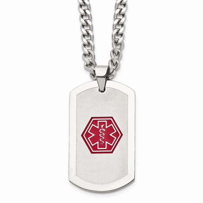 Chisel Brand Jewelry, Stainless Steel Dog Tag Medical Necklace