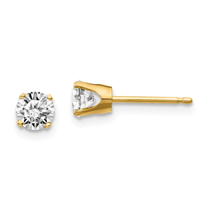 Million Charms 14y .70ct. I1 J-K Diamond Stud Push-on Post Earrings, 4.4mm x 4.4mm