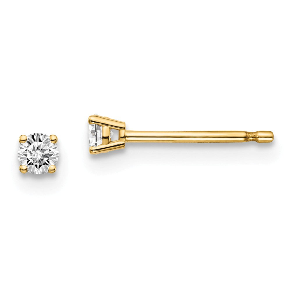 Million Charms 14y .10ct. I1 J-K Diamond Stud Push-on Post Earrings, 2.4mm x 2.4mm