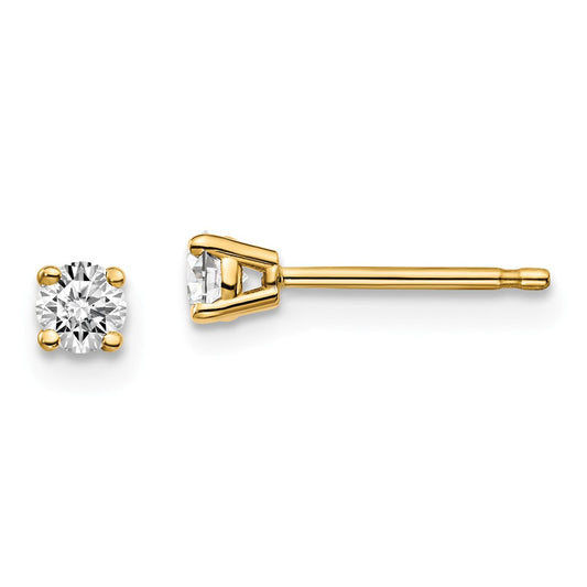 Million Charms 14y .20ct. I1 J-K Diamond Stud Push-on Post Earrings, 3mm x 3mm