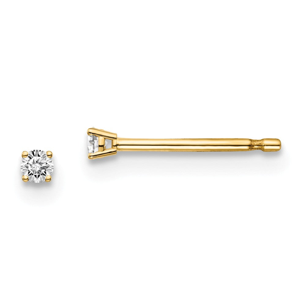 Million Charms 14y .05ct. I1 J-K Diamond Stud Push-on Post Earrings, 1.7mm x 1.7mm