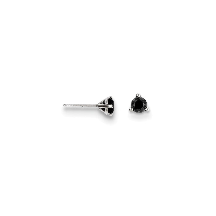 Million Charms 14k .25ct Black Diamond Stud Earrings, 4mm x 4mm