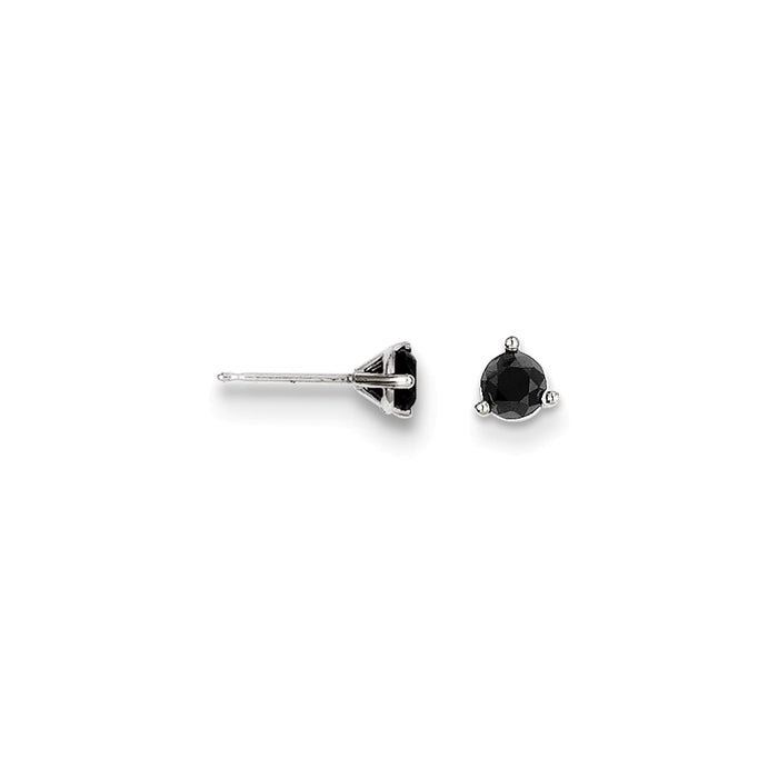 Million Charms 14k .40ct Black Diamond Stud Earrings, 4mm x 4mm