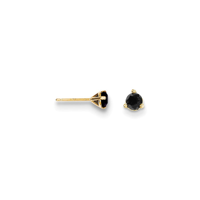 Million Charms 14k Yellow Gold .40ct. Black Diamond Stud Earrings, 4mm x 4mm