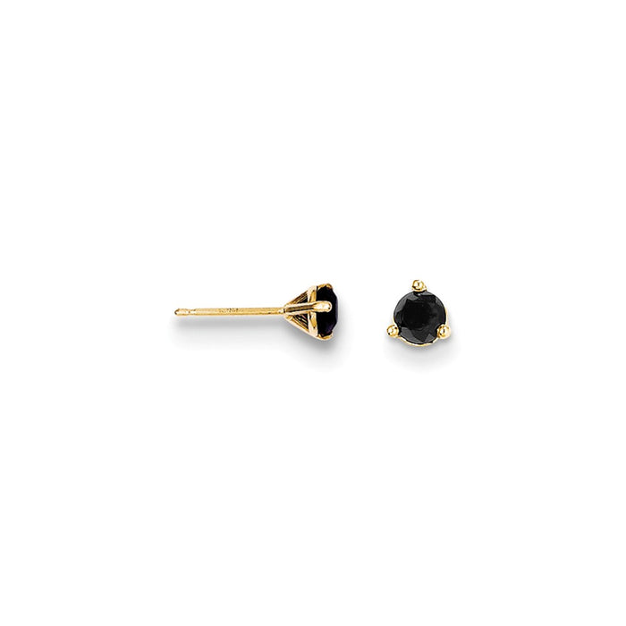 Million Charms 14k Yellow Gold .50ct. Black Diamond Stud Earrings, 5mm x 5mm