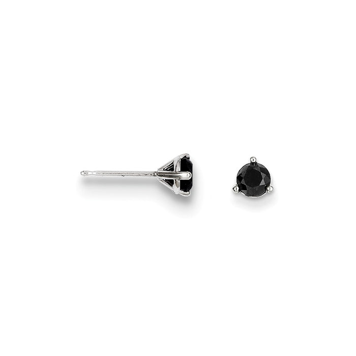 Million Charms 14k .75ct Black Diamond Stud Earrings, 5mm x 5mm