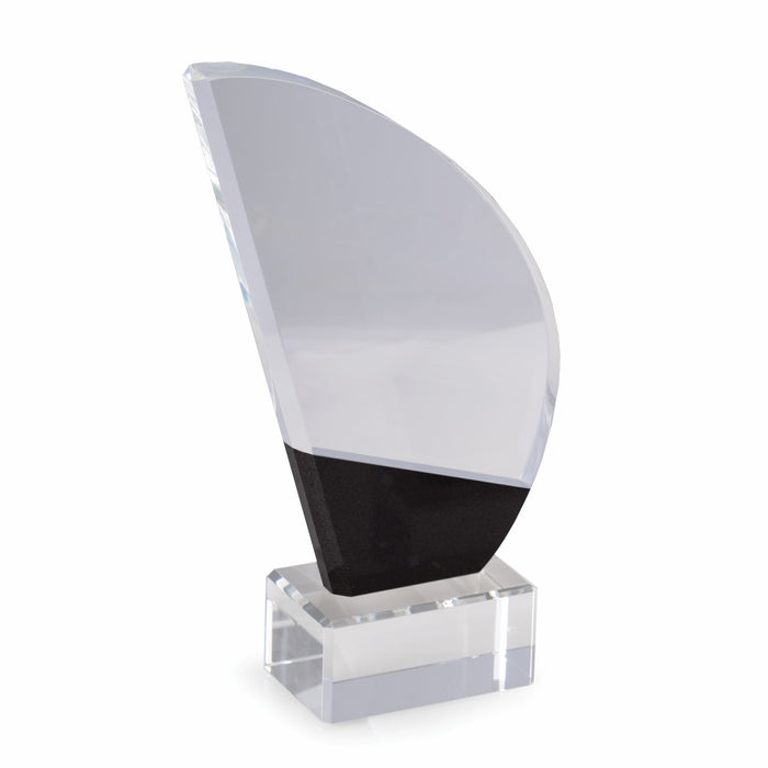 Occasion Gallery Black Marble/Crystal Color Crystal 10" Regatta Trophy with Black Marble Accent. 3.5 L x 2 W x 10 H in.