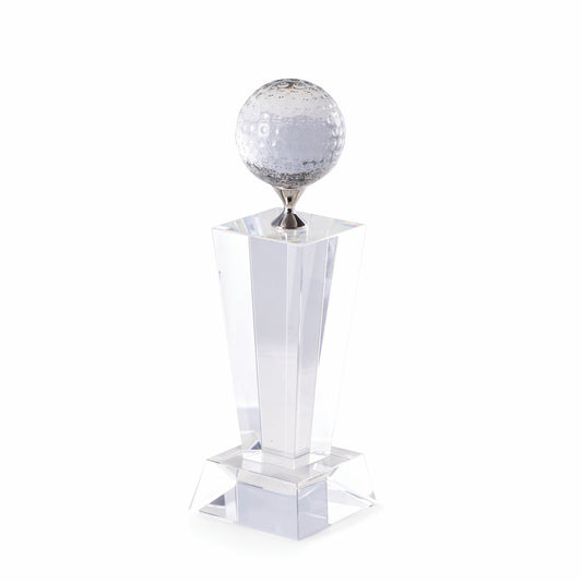 Occasion Gallery Clear Color Crystal 10" Fairway Trophy with Crystal Golf Ball. 2.5 L x 2.75 W x 10 H in.