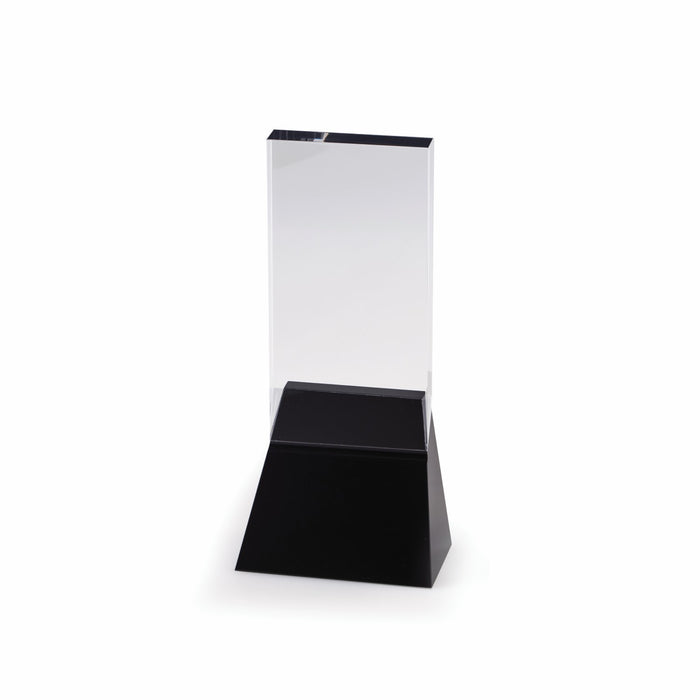 Occasion Gallery Black Color Crystal 8 1/4" Trophy with Black Marble Accent. 4 L x 2.35 W x 8.25 H in.