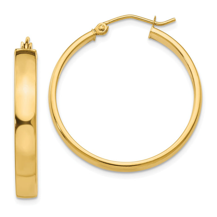 Million Charms 14k Yellow Gold Polished Hoop Earring, 28mm x 4mm