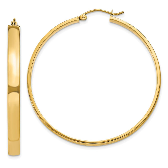 Million Charms 14k Yellow Gold Polished Hoop Earring, 45mm x 4mm