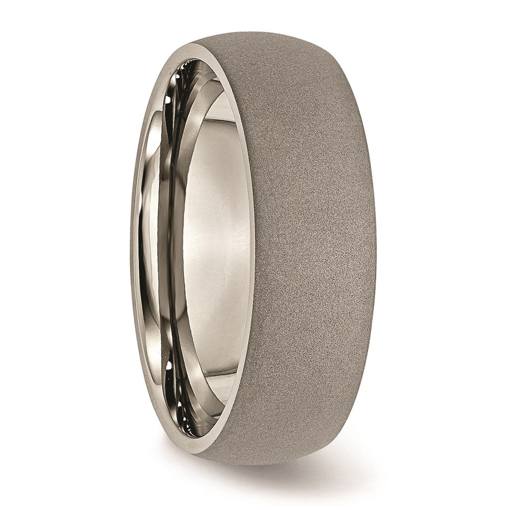 Unisex Fashion Jewelry, Chisel Brand Titanium Stone Finish 7mm Ring Band