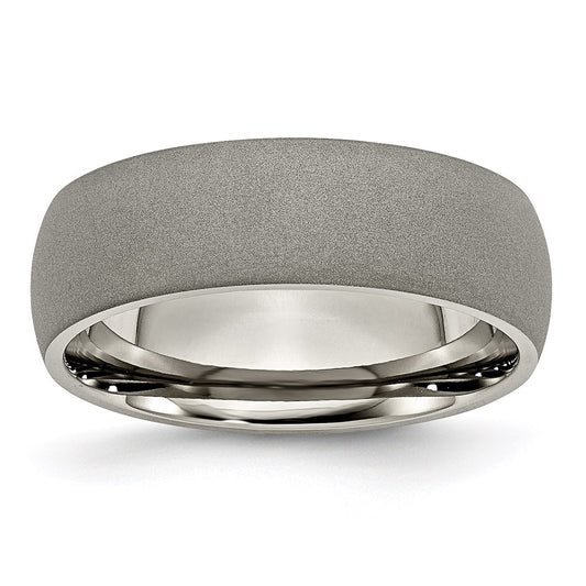 Unisex Fashion Jewelry, Chisel Brand Titanium Stone Finish 7mm Ring Band