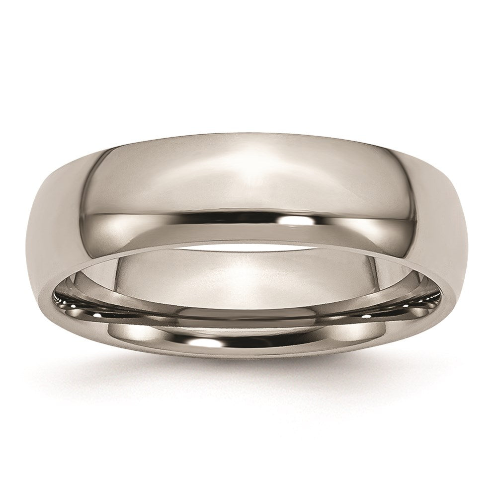 Unisex Fashion Jewelry, Chisel Brand Titanium 6mm Polished Ring Band