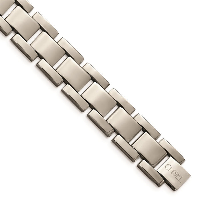 Chisel Brand Jewelry, Titanium Polished 8.5in Men's Bracelet