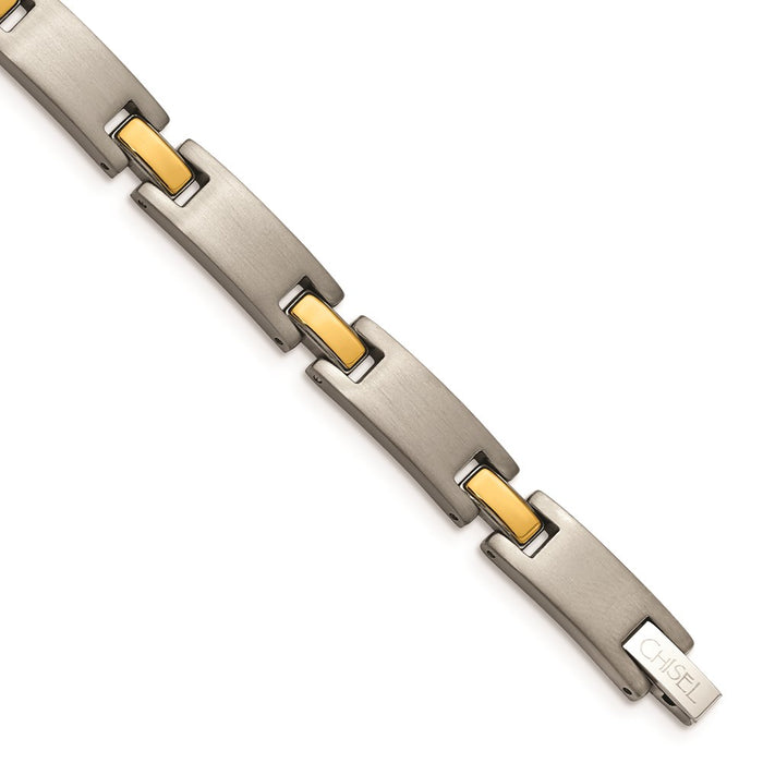 Chisel Brand Jewelry, Titanium Yellow IP-Plated 8.5in Men's Bracelet