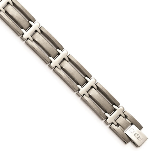 Chisel Brand Jewelry, Titanium Brushed and Polished 8.75in Men's Bracelet