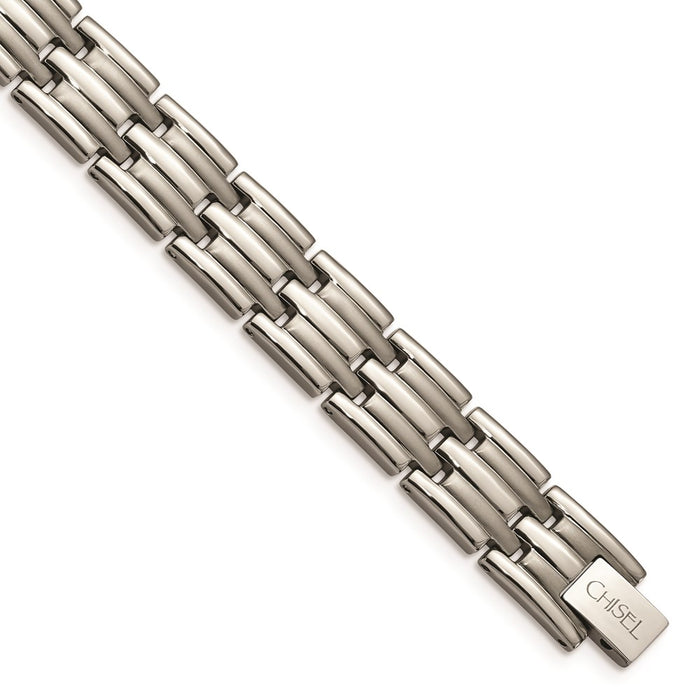 Chisel Brand Jewelry, Titanium Brushed and Polished 8.5in Men's Bracelet