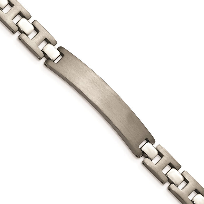 Chisel Brand Jewelry, Titanium Brushed and Polished ID 8.5in Bracelet