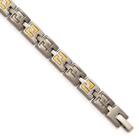 Chisel Brand Jewelry, Titanium with 14k Inlay Accent Men's Bracelet