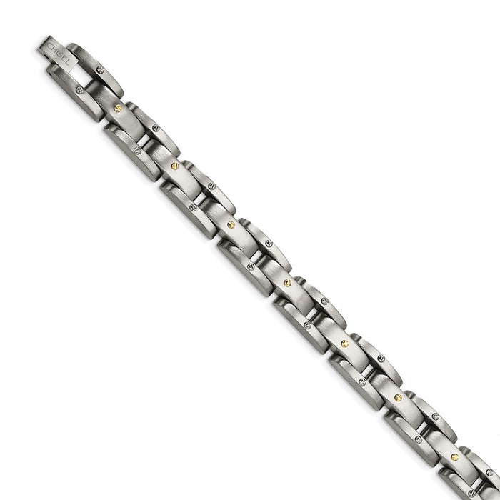 Chisel Brand Jewelry, Titanium Yellow IP-plated 8.5in Men's Bracelet