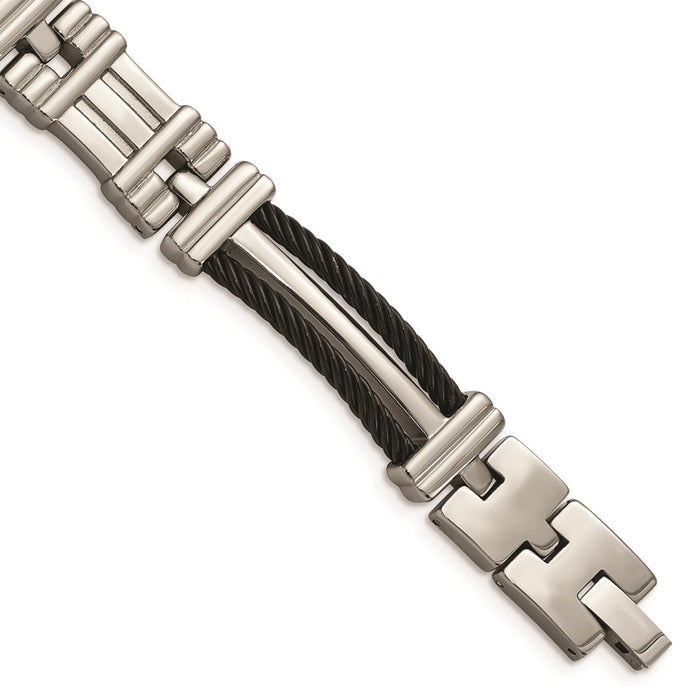 Chisel Brand Jewelry, Titanium Black Plated 8.5in Men's Bracelet