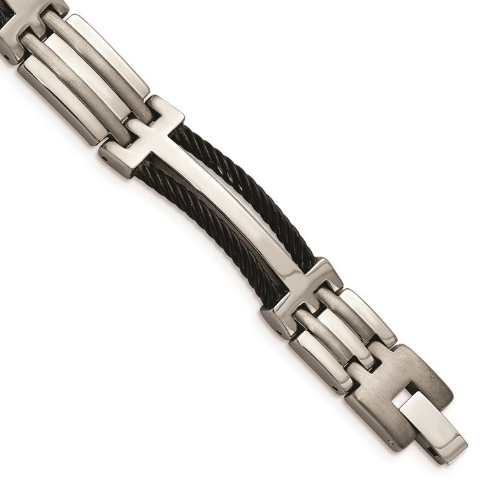 Chisel Brand Jewelry, Titanium Black Plating 8.5in Men's Bracelet