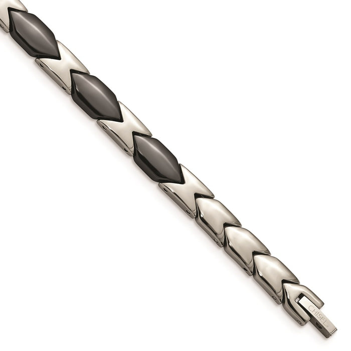 Chisel Brand Jewelry, Titanium Black Ceramic 7.5in Bracelet