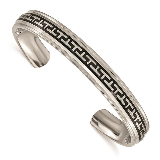 Chisel Brand Jewelry, Titanium Black Rubber Design Cuff Bangle