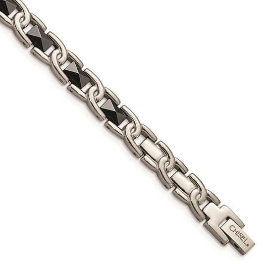 Chisel Brand Jewelry, Titanium Black Ceramic 7.5in Bracelet