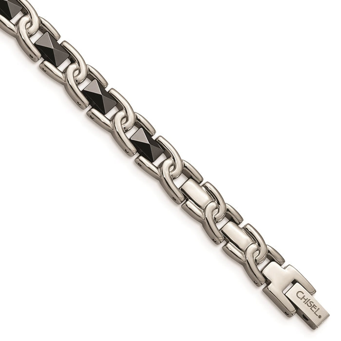Chisel Brand Jewelry, Titanium Black Ceramic 7.5in Bracelet