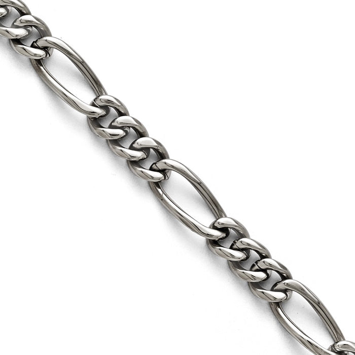 Chisel Brand Jewelry, Titanium Polished Figaro Link Men's Bracelet