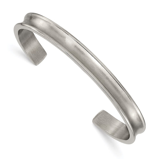 Chisel Brand Jewelry, Titanium Brushed with Polished Edge 6.5mm Cuff Bangle