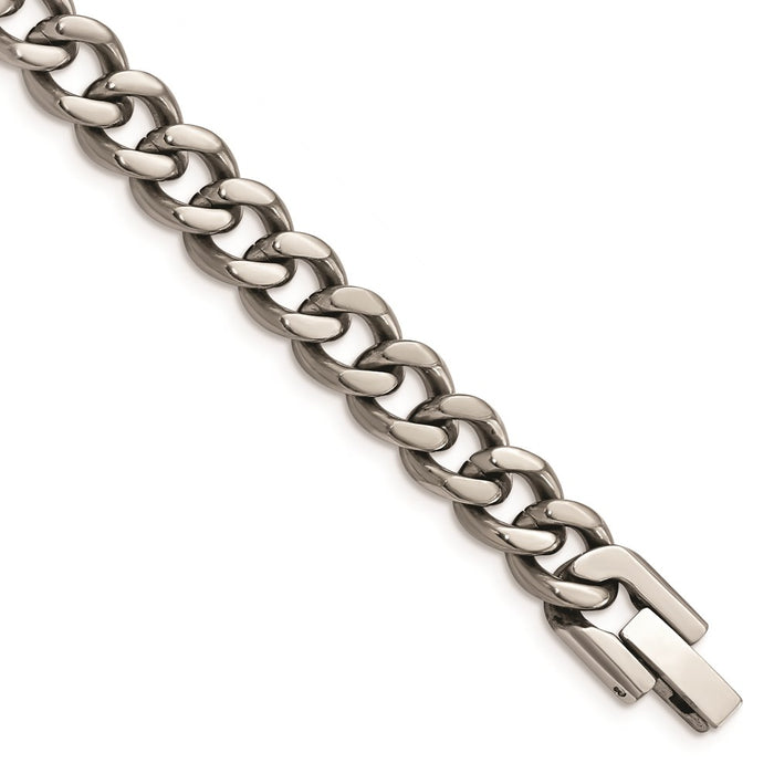 Chisel Brand Jewelry, Titanium Polished 7.5mm 8.5in Curb Chain
