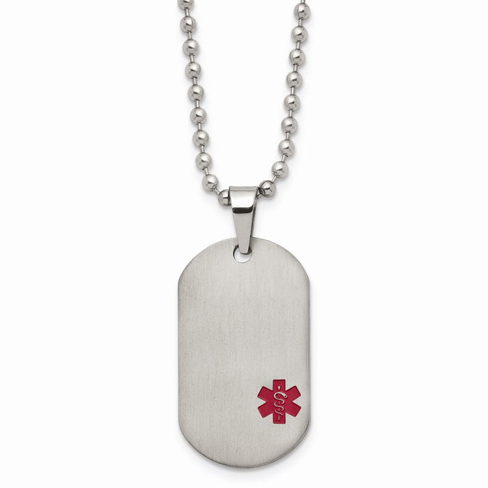 Chisel Brand Jewelry, Titanium Medical Jewelry Dog Tag Pendant Necklace